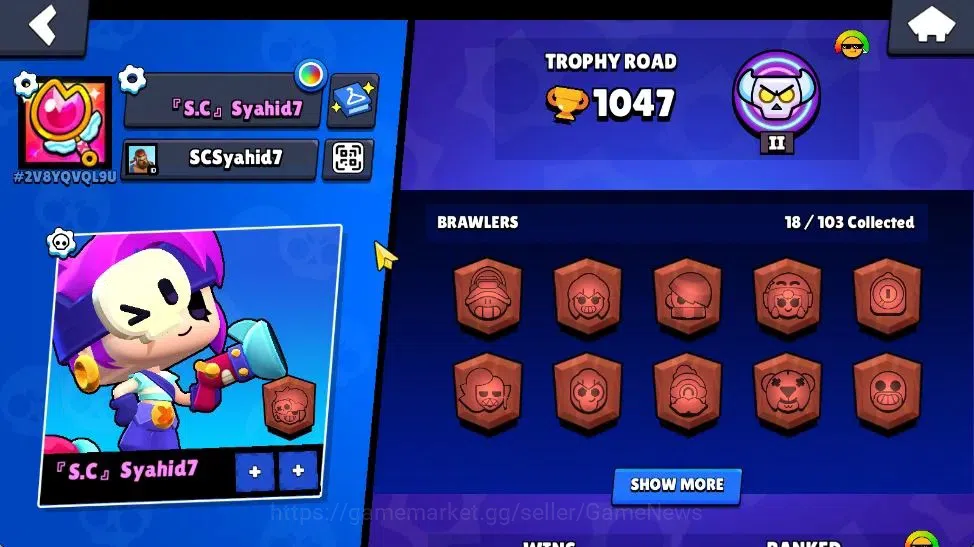Brawl Stars Accounts 1047 Trophy | 18 Brawler 3 Max Lvl [Shelly,EMS,Bon image 2