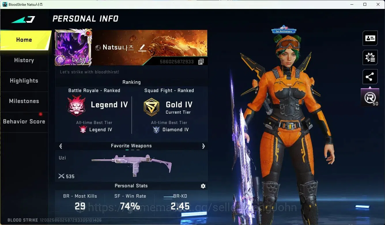Blood Strike Accounts ASIA|COLLAB=LUCIAN,EMA|EVOLVED=FAL|ULTRA=M700,NOVA image 2
