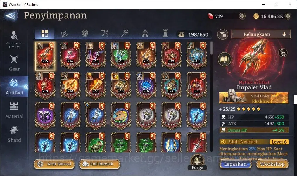 Watcher of Realms Accounts End-Game GLOBAL 60x|Lv73|4,4M Power|10 Lord[OrenA1,Prateus,Valderon,etc]+38 Legend[3 18