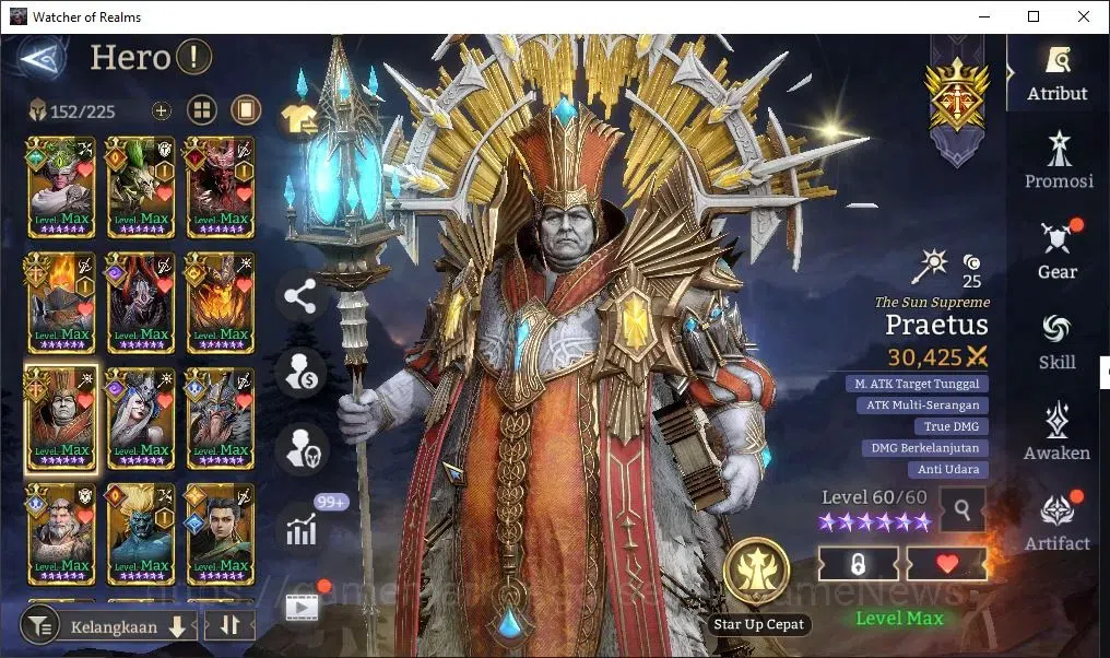 Watcher of Realms Accounts End-Game GLOBAL 60x|Lv73|4,4M Power|10 Lord[OrenA1,Prateus,Valderon,etc]+38 Legend[3 6