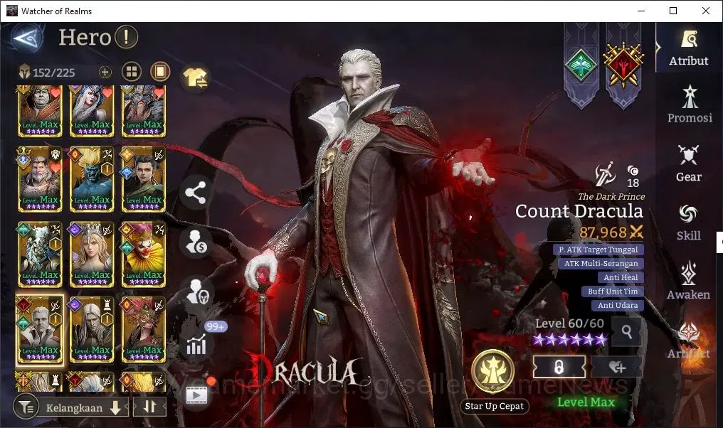 Watcher of Realms Accounts End-Game GLOBAL 60x|Lv73|4,4M Power|10 Lord[OrenA1,Prateus,Valderon,etc]+38 Legend[3 9