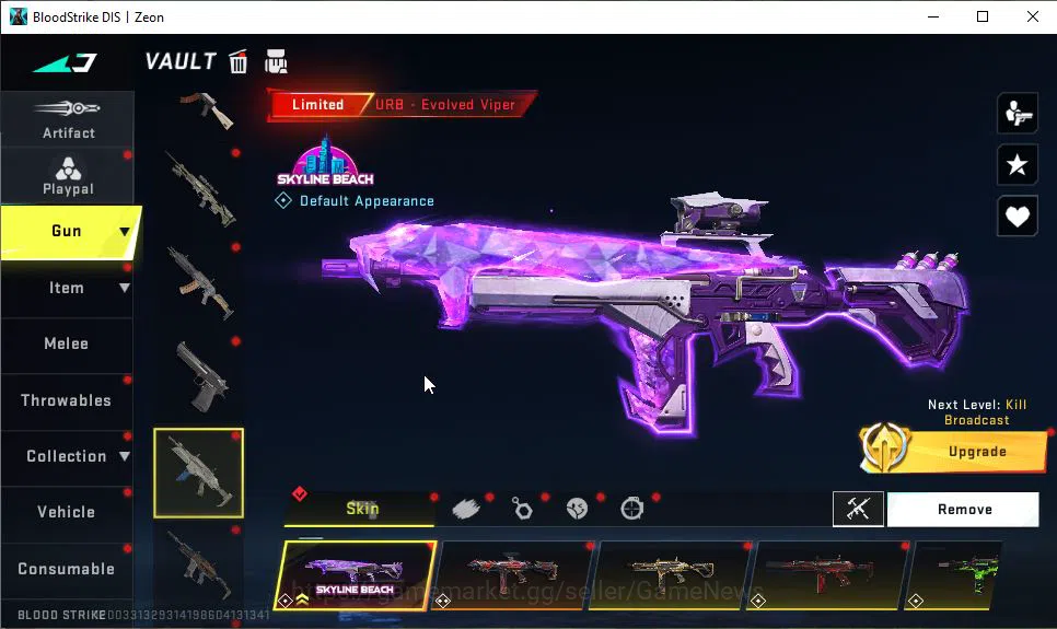 Blood Strike Accounts Mid-Tier ASIA|22 ULTRA[NOVA,MP5,Vector,URB,Etc]|Collab EVA[SCAR,MCX]+AOT[M4A1,FAL,KAG-6]|3 10