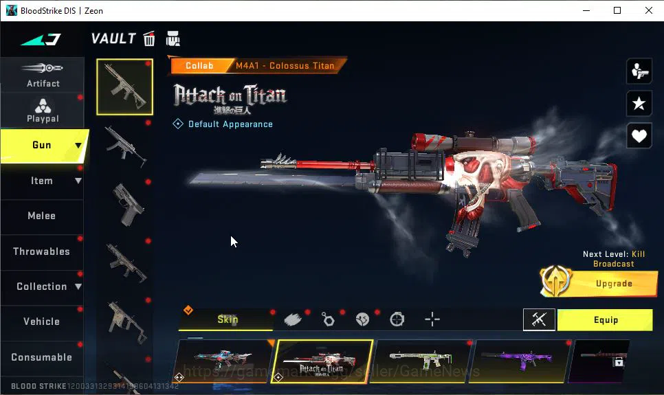 Blood Strike Accounts Mid-Tier ASIA|22 ULTRA[NOVA,MP5,Vector,URB,Etc]|Collab EVA[SCAR,MCX]+AOT[M4A1,FAL,KAG-6]|3 19
