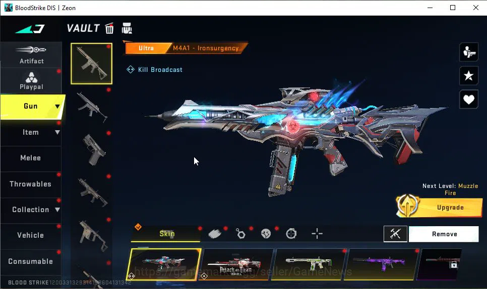 Blood Strike Accounts Mid-Tier ASIA|22 ULTRA[NOVA,MP5,Vector,URB,Etc]|Collab EVA[SCAR,MCX]+AOT[M4A1,FAL,KAG-6]|3 20