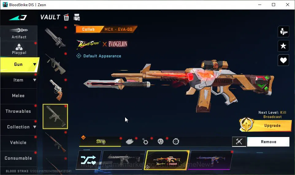 Blood Strike Accounts Mid-Tier ASIA|22 ULTRA[NOVA,MP5,Vector,URB,Etc]|Collab EVA[SCAR,MCX]+AOT[M4A1,FAL,KAG-6]|3 7
