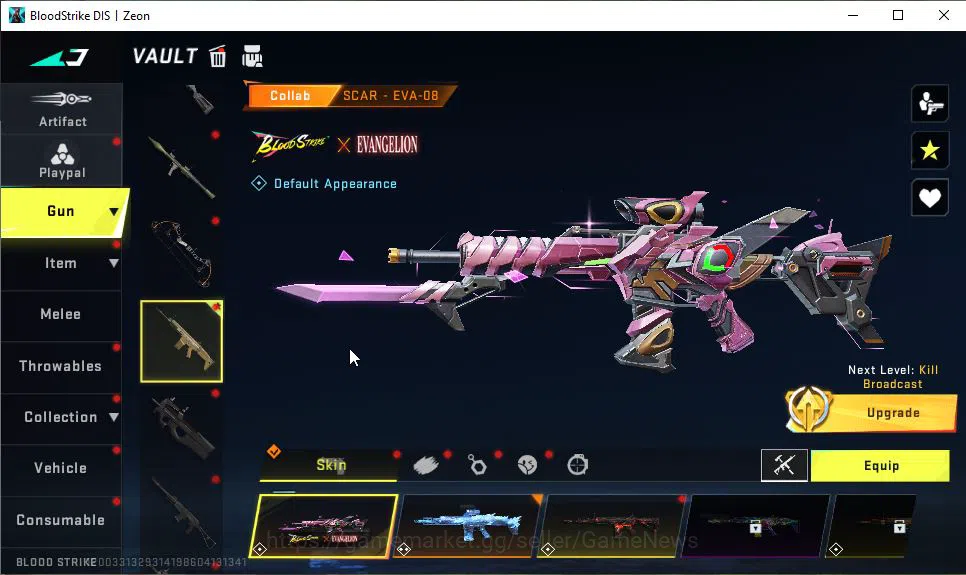 Blood Strike Accounts Mid-Tier ASIA|22 ULTRA[NOVA,MP5,Vector,URB,Etc]|Collab EVA[SCAR,MCX]+AOT[M4A1,FAL,KAG-6]|3 8