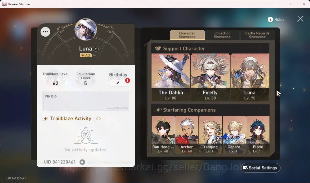 Honkai Star Rail Accounts ASIA TL62|4 Lim|The Dahlia E1|Firefly|Archer|Dan H image 15