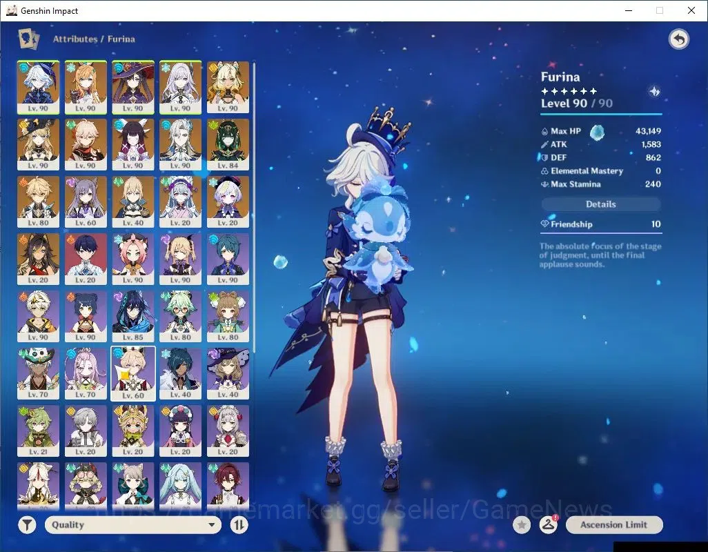 Genshin Impact Accounts Asia|AR 58|Prime Skirk|9 Limit +9(*5WEP)|(Neuvill, image 3