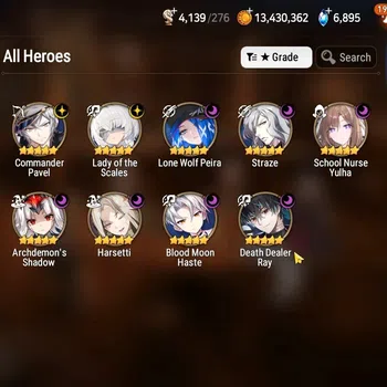 Epic Seven Accounts High-End Server|UnVerif|9 ML[C Pavel,Lady ot Scales,LW Peira,Straze,SN Yulha,Etc]|6,895 SStone+106k