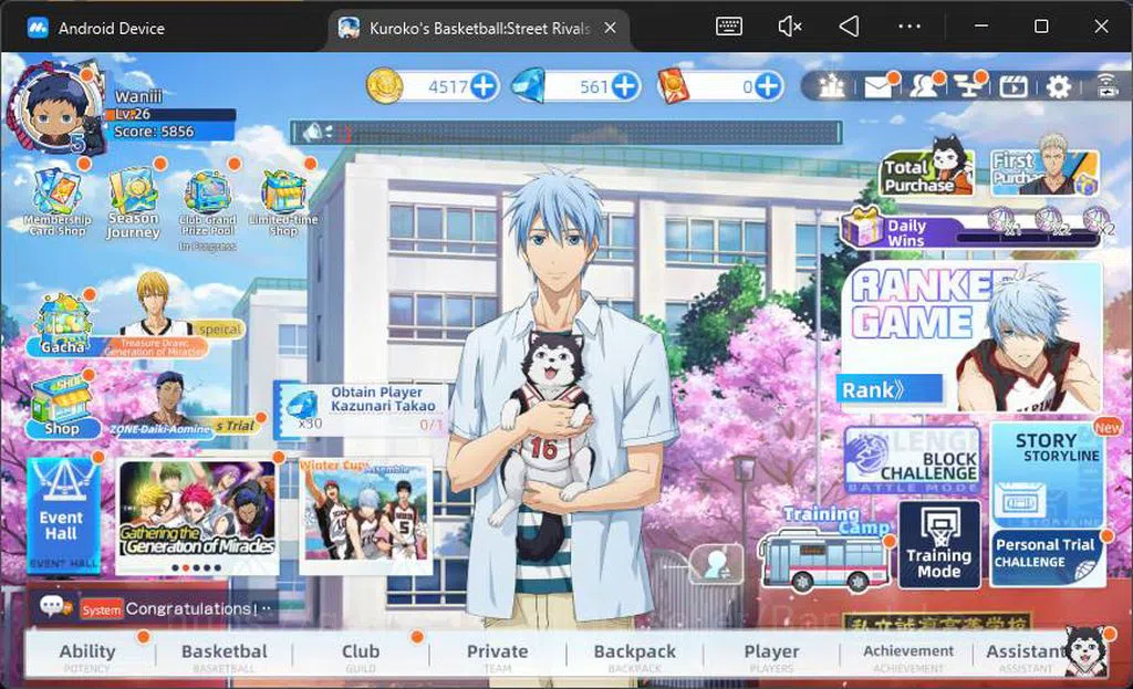Kuroko's Basketball Street Rivals Accounts SEA|SV22|Lv26|Daiki Aomine A2,Taiga Kagami A1,Tets image 10