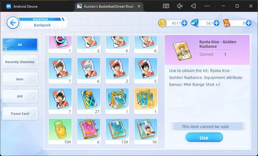 Kuroko's Basketball Street Rivals Accounts SEA|SV22|Lv26|Daiki Aomine A2,Taiga Kagami A1,Tets image 4