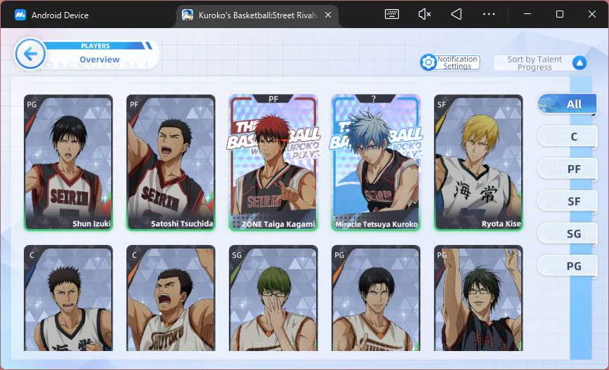 Kuroko's Basketball Street Rivals Accounts SEA|SV22|Lv26|Daiki Aomine A2,Taiga Kagami A1,Tets image 6