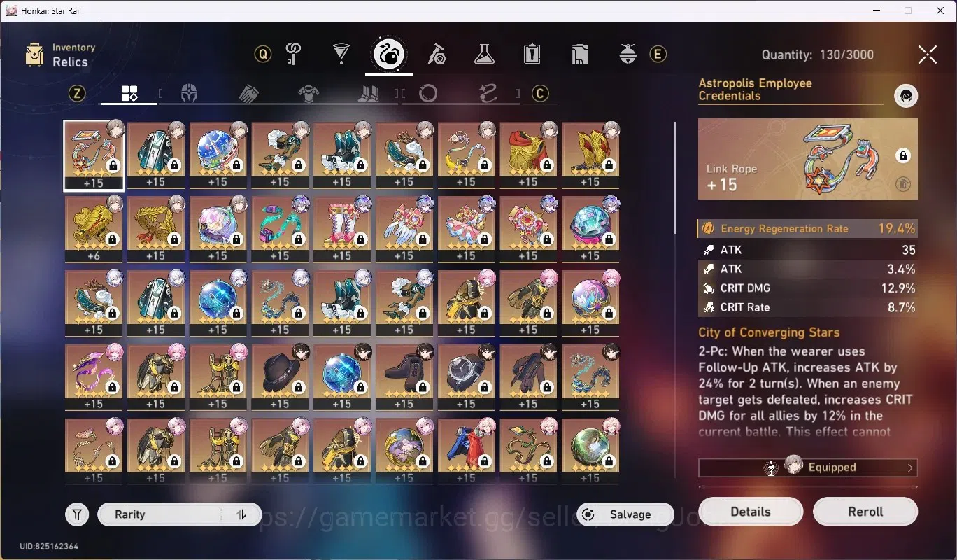 Honkai Star Rail Accounts ASIA|TL 70|16 Limit [SilverWolffLv.999,YaoGuang,Cy image 16