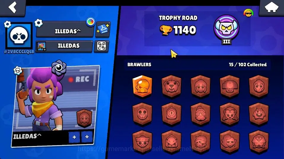 Brawl Stars Accounts 1140 Trophy|15 Brawlers 1 Max Lvl|Full Buffies Edg image 11