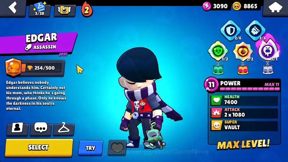 Brawl Stars Accounts 1140 Trophy|15 Brawlers 1 Max Lvl|Full Buffies Edg image 14