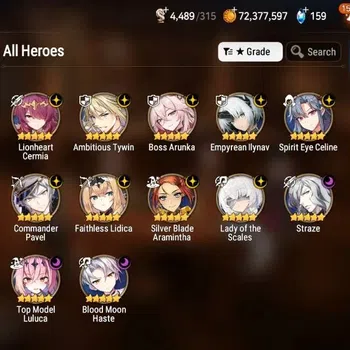 Epic Seven Accounts High-End Global Unverif|12ML(LOTScales,Straze,BArunka,Ilynav,CPavel)Etc.|PoH+Bless ON|SS 4K|Stove(ES921Z)