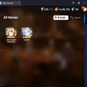 Epic Seven Accounts Starter Global Unverif|Best Starter|2ML(LQC,Lisette)|PoH+Bless ON|Energy 530|Gold 14.4M|Side Story