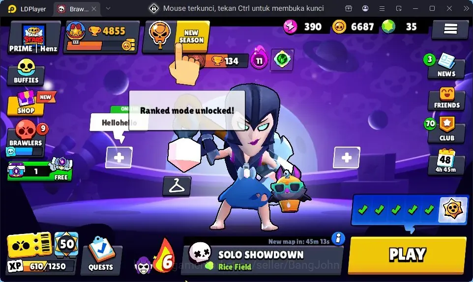 Brawl Stars Accounts Trophy 4855 |41 Brawlers|3 Max(Shelly,Nita,Mortis)|6 Mythic,8 Epic,6S Rare,3 Rare Skins|5031 1