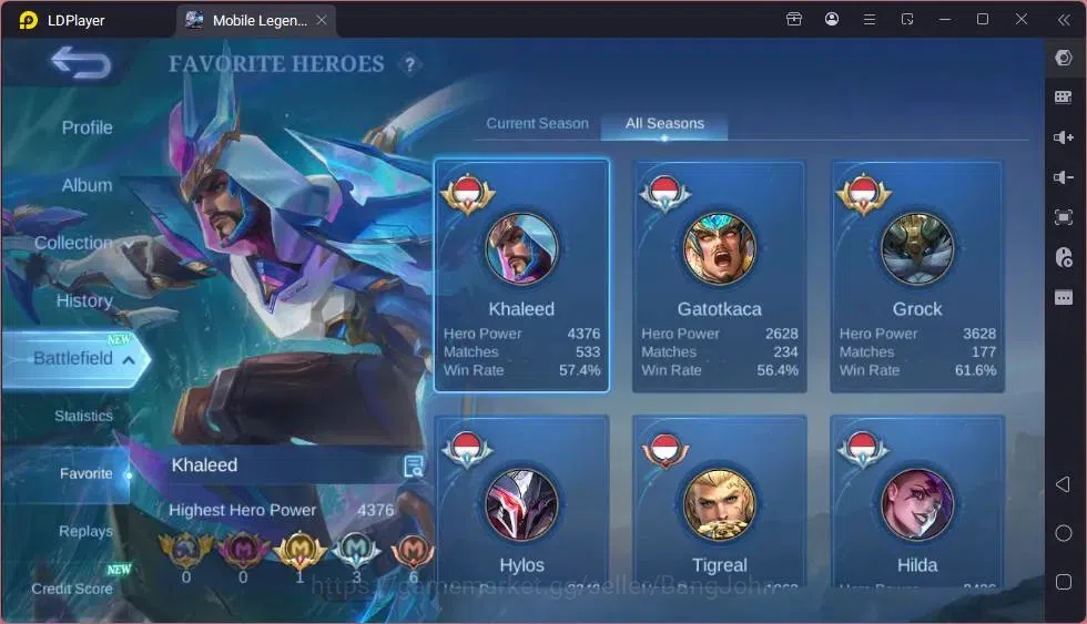 Mobile Legends: Bang Bang Accounts Global|Hero 92|Skin 128|Expert|KOF Karina|Prime Cl image 12