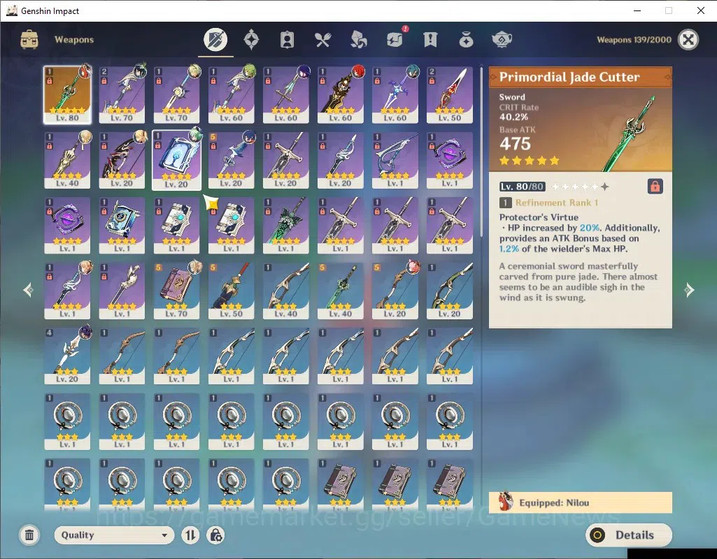 Genshin Impact Accounts ASIA|AR 46|3 Limited + 1(*5 Weapon)|Nilou+Signatur image 4