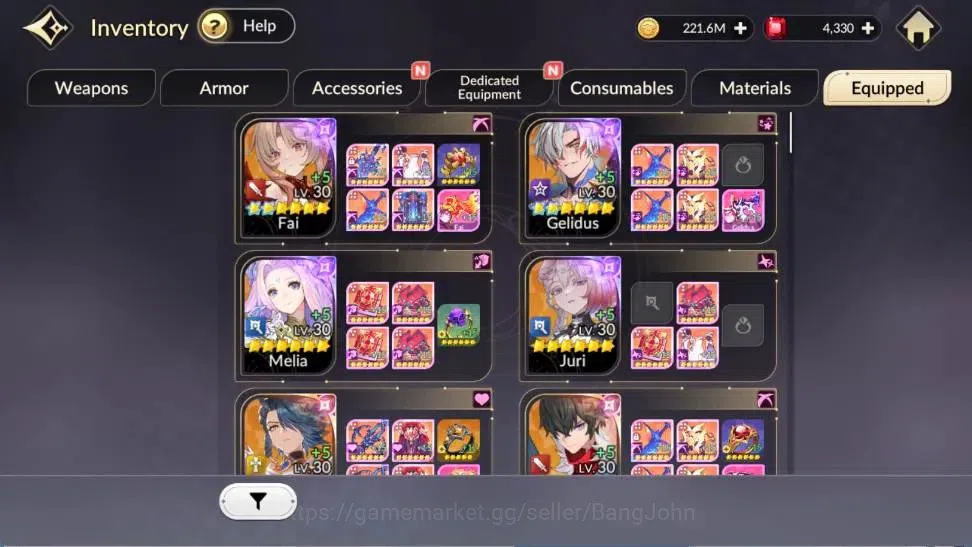 Seven Knights Re:Birth Accounts Global |5 EX7 (Fai,Juri,Roise,Gelidus,Melia)|15 TC image 6