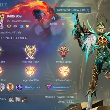 Mobile Legends: Bang Bang Accounts Collector Global|198S|Renowned|PRIME Granger,LuckyBox Irithel,Zodiac Selena,Epic Bane
