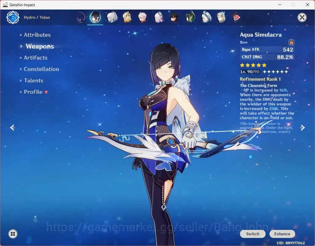 Genshin Impact Accounts ASIA|AR 60|14 Limited|[R.Shogun,Yelan,Arlecchino,N image 5
