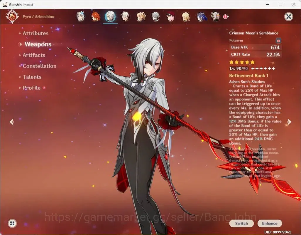 Genshin Impact Accounts ASIA|AR 60|14 Limited|[R.Shogun,Yelan,Arlecchino,N image 7