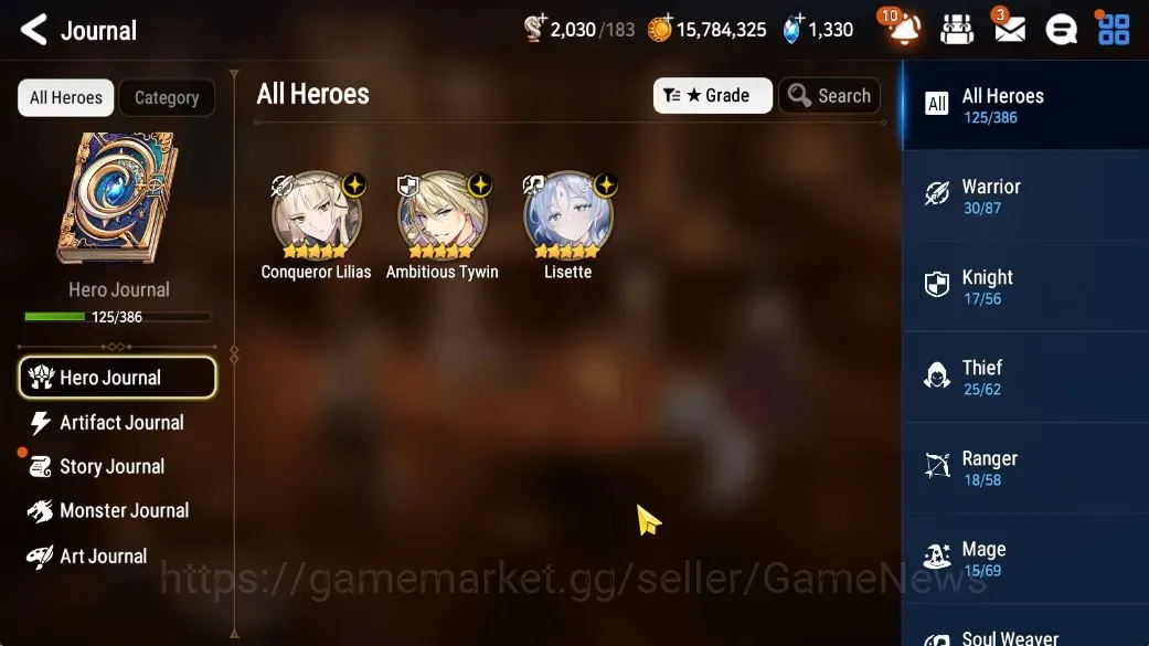 Epic Seven Accounts Starter GLOBAL UnVerif|New Era| 3 ML (Lisette,Conq Lilias,Amb Tywin)+A Ludwig,Estelle,Vildred,Etc|9,3K 1