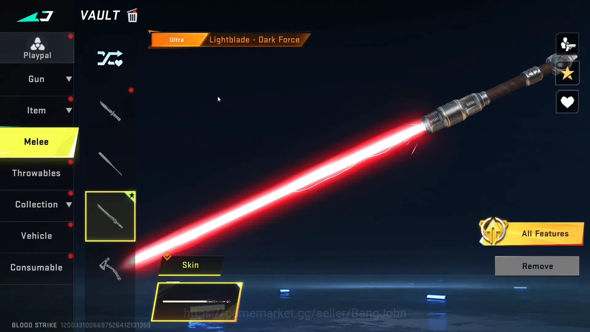 Blood Strike Accounts ASIA|Ultra Melee Lightblade-DrakFroce|1 Collab Gun image 16