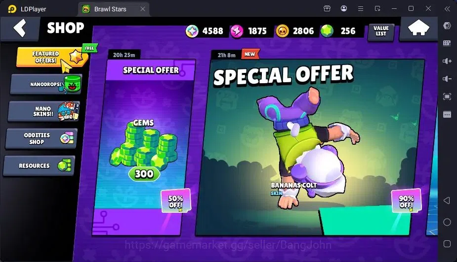 Brawl Stars Accounts Trophy 1974|20 Brawler|1Max Hc Lv.11(Shelly)|1Mythic(otis),2Epic(Iris,Rico),2SR Skin|4588 Bling|Proteck 4