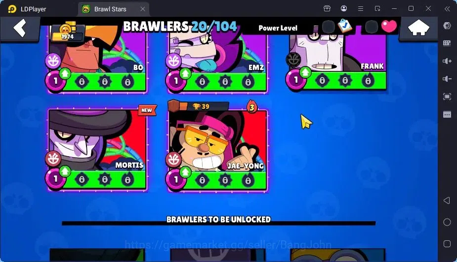 Brawl Stars Accounts Trophy 1974|20 Brawler|1Max Hc Lv.11(Shelly)|1Mythic(otis),2Epic(Iris,Rico),2SR Skin|4588 Bling|Proteck 8