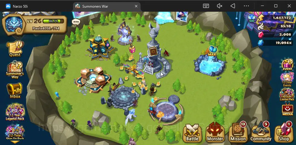 Summoners War: Sky Arena Accounts ASIA|Lv 26|Fresh Starter| Teshar | 2K Crystal + 16 image 1