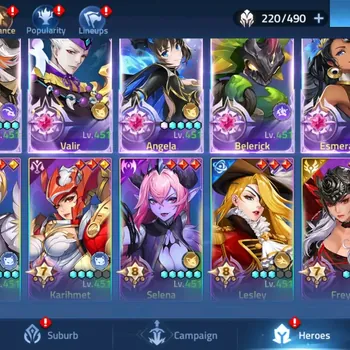 Mobile Legends: Adventure Accounts Global 70***|Lv.266|Camp 67-3|VIP 10|Power: 535M|5 Nexus|63 Awakening|Hero 220|12 UR|3