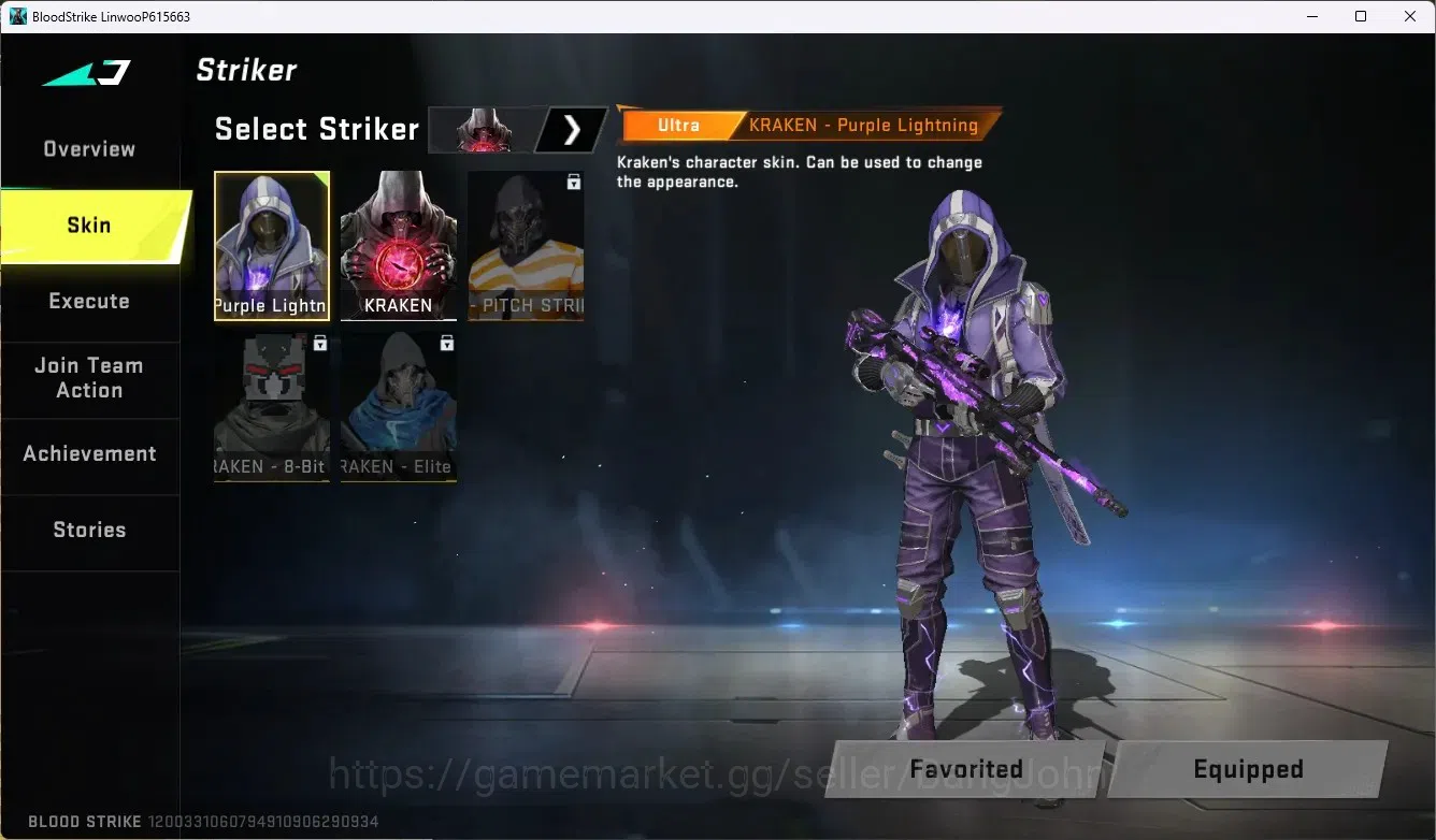 Blood Strike Accounts ASIA | Ultra Striker Kraken - Purple Lightning | 2 image 6