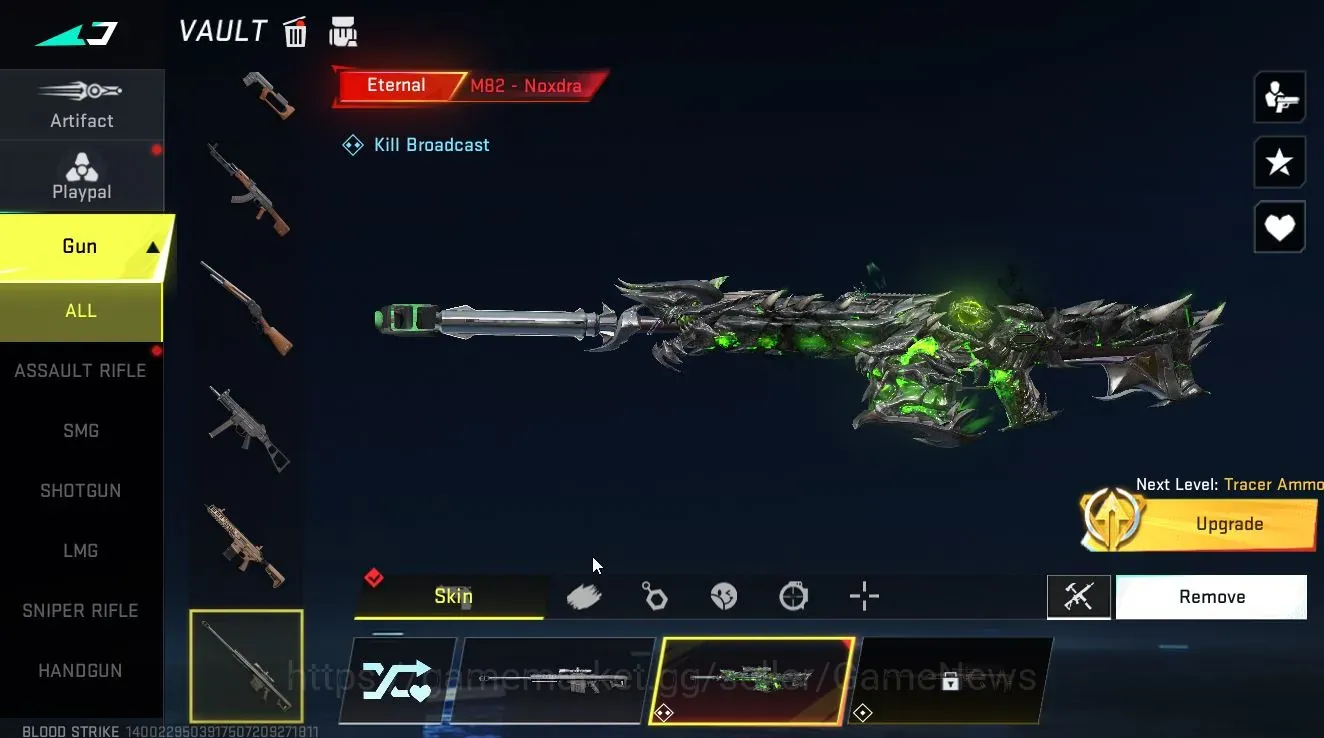 Blood Strike Accounts Others EU-Mena|Eternal M82 Noxdra Lv2+ Legendary Nova Vogue,URB Lightning Coil+5 Striker|Rank Bronze 1