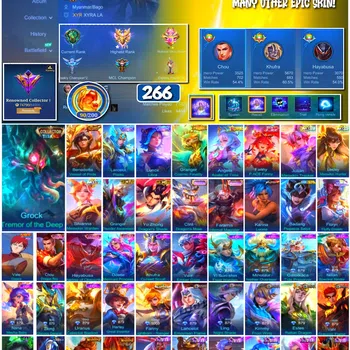 Mobile Legends: Bang Bang Collector #3907 | 266 Skins | Collector Grok | Soul Valls Be image 1