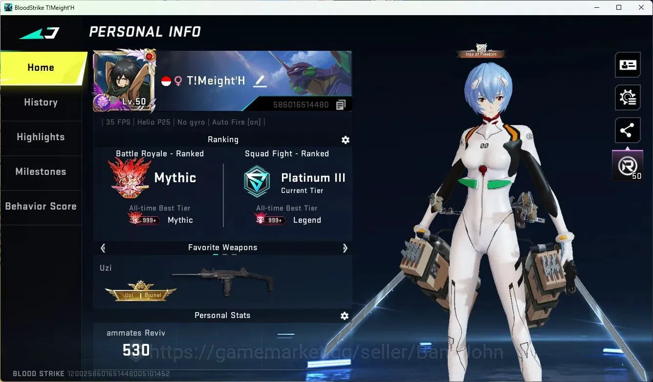 Blood Strike Accounts ASIA|MELE=DUALBLADE,ZANPAKUTO|COLLABQBZ95,UZI,KAR9 image 2