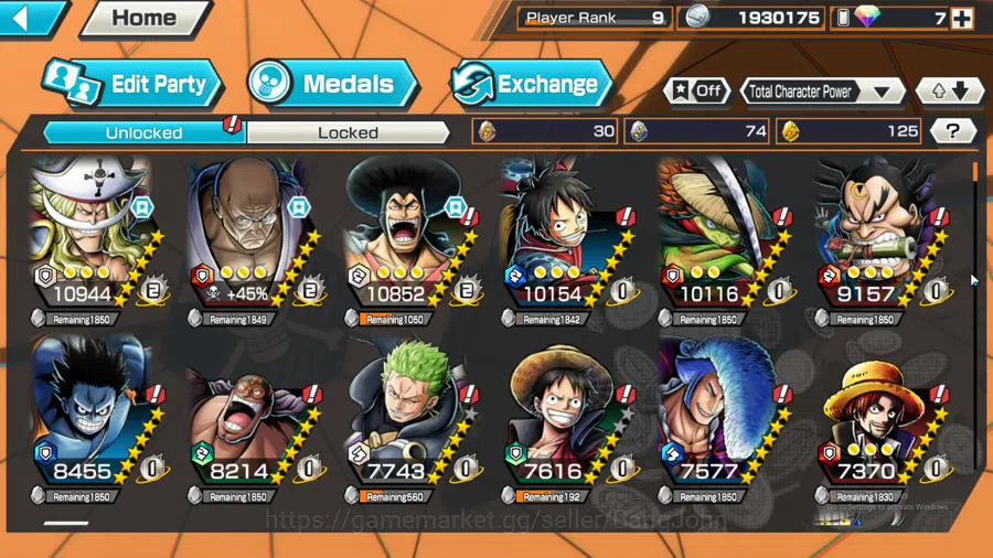 One Piece Bounty Rush Accounts GLOBAL | MAX 3 | EX 2 |  ST Ethan baron, Oden, Edw image 6
