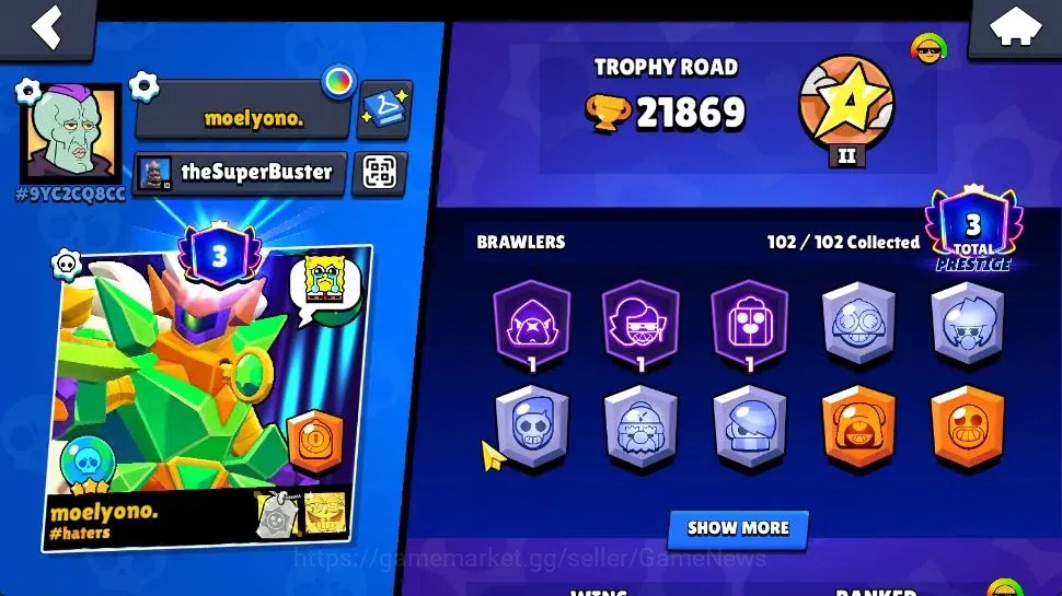 Brawl Stars Accounts 21K Trophy|10K Bling|102 Brawlers 22 Max Lvl|2 UL| image 2