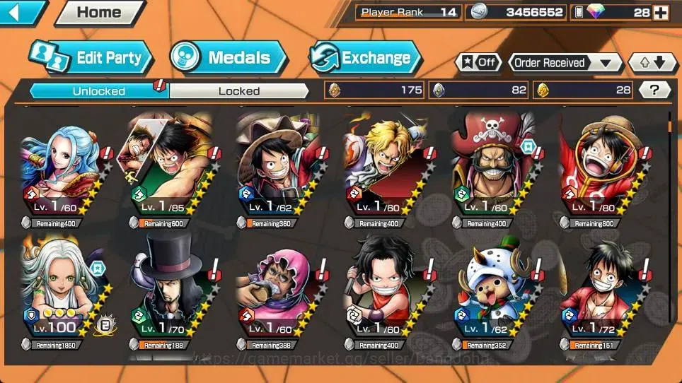 One Piece Bounty Rush Accounts Global | EX 5 | PR 14 | Zoro & Sanji Max, Rob Lucc image 10