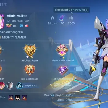 Mobile Legends: Bang Bang Accounts Collector Hero 130|Skin 281|Ex Glory 55|Alucard Legend,Star Wars,LBorn|Karina KoF,Yu