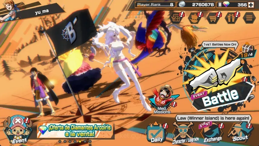 One Piece Bounty Rush Accounts High-End Android |PR 8|3 EX|MAX 1|JeweleyBonney Linlin St.MarcusMars|RD 356|LogBandai CheckSS 1