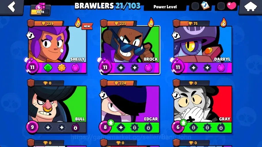 Brawl Stars Accounts Global | 1078 Thropy|21 Brawler|3 Max Hypercharge( image 5