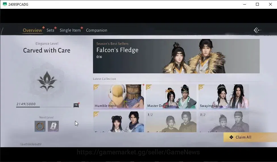 Where Winds Meet Accounts GLOBAL|Lv 86|20K GS|1 HC|79k Echo Shade|Humble Hero Set|Peaceful Life,Anthem of Ages,Lone March 10