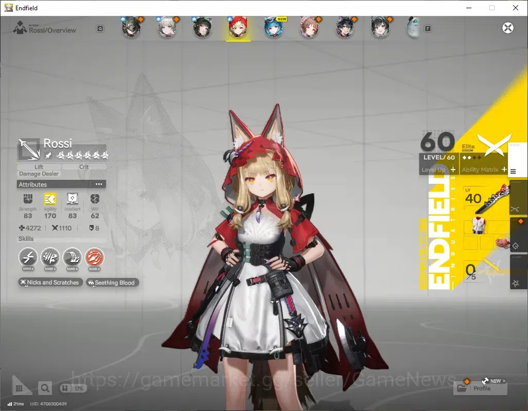 Arknights: Endfield Accounts Asia|Lv48|Oro 2305|3 SSR(Zhuang Fangyi,Rossi)|2 (* image 7