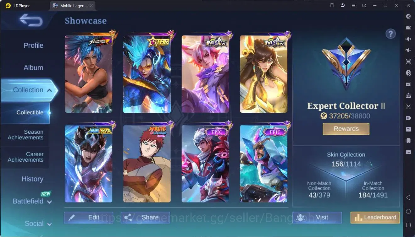 Mobile Legends: Bang Bang Accounts Global |Hero 94|Skin 156|Expert|KOF Karina|5-STAR  image 2