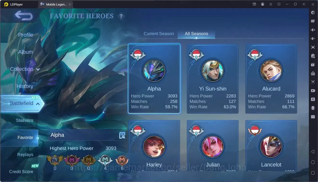 Mobile Legends: Bang Bang Accounts Global |Hero 94|Skin 156|Expert|KOF Karina|5-STAR  image 4