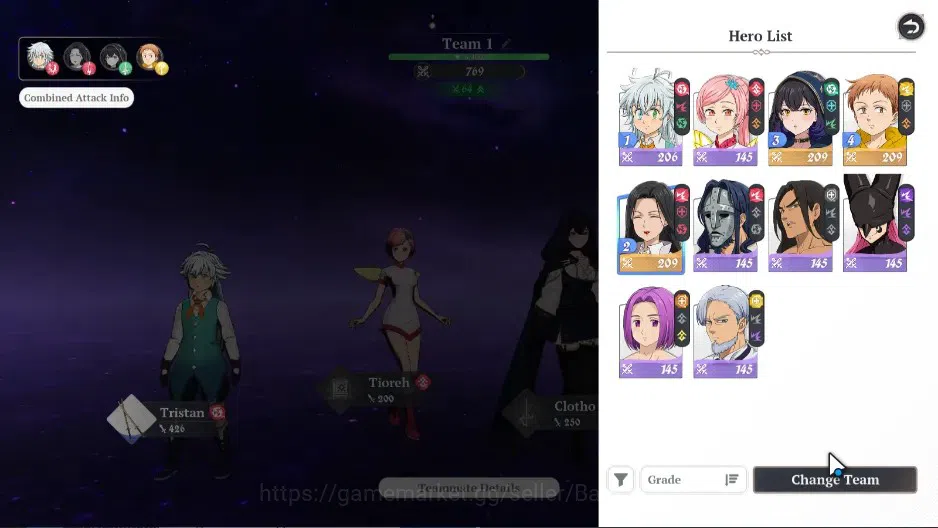The Seven Deadly Sins: Origin Accounts EUROPE | Lv2 WL1 | 4SSR Tristan, Guila , Clotho ,  image 5