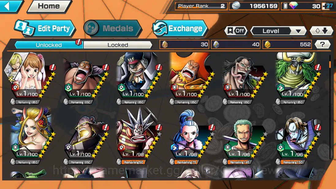 One Piece Bounty Rush Accounts Global| 5 EX| Gear 5 Luffy,T5E St.Jaygarcia,Divine image 5